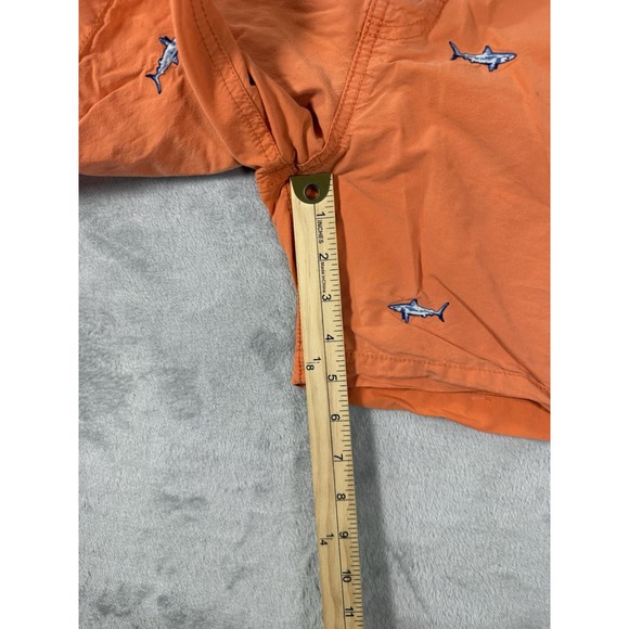 Polo Ralph Lauren Swim Trunks Mens Large Orange Embroidered Sharks AOP Vintage - Picture 4 of 13